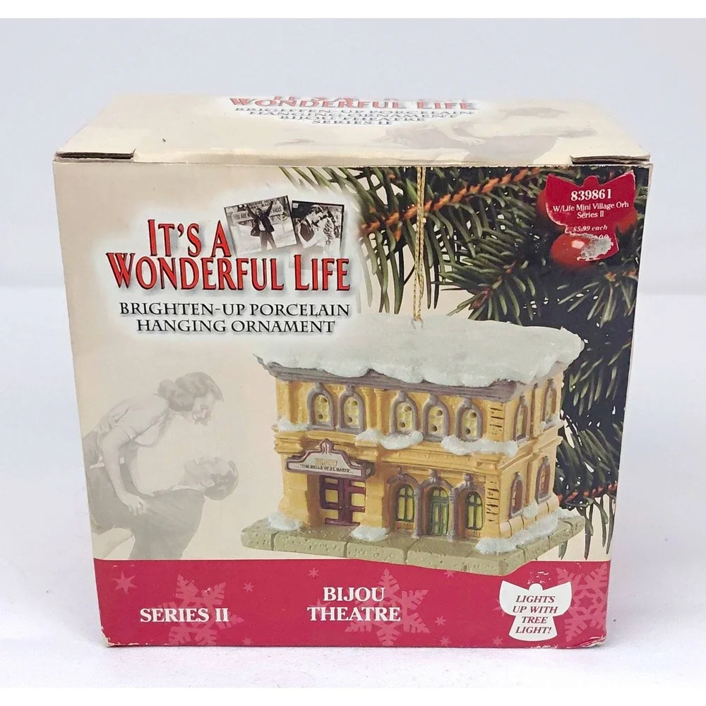 It's a Wonderful Life Bijou Theatre Porcelain Hanging Ornament.